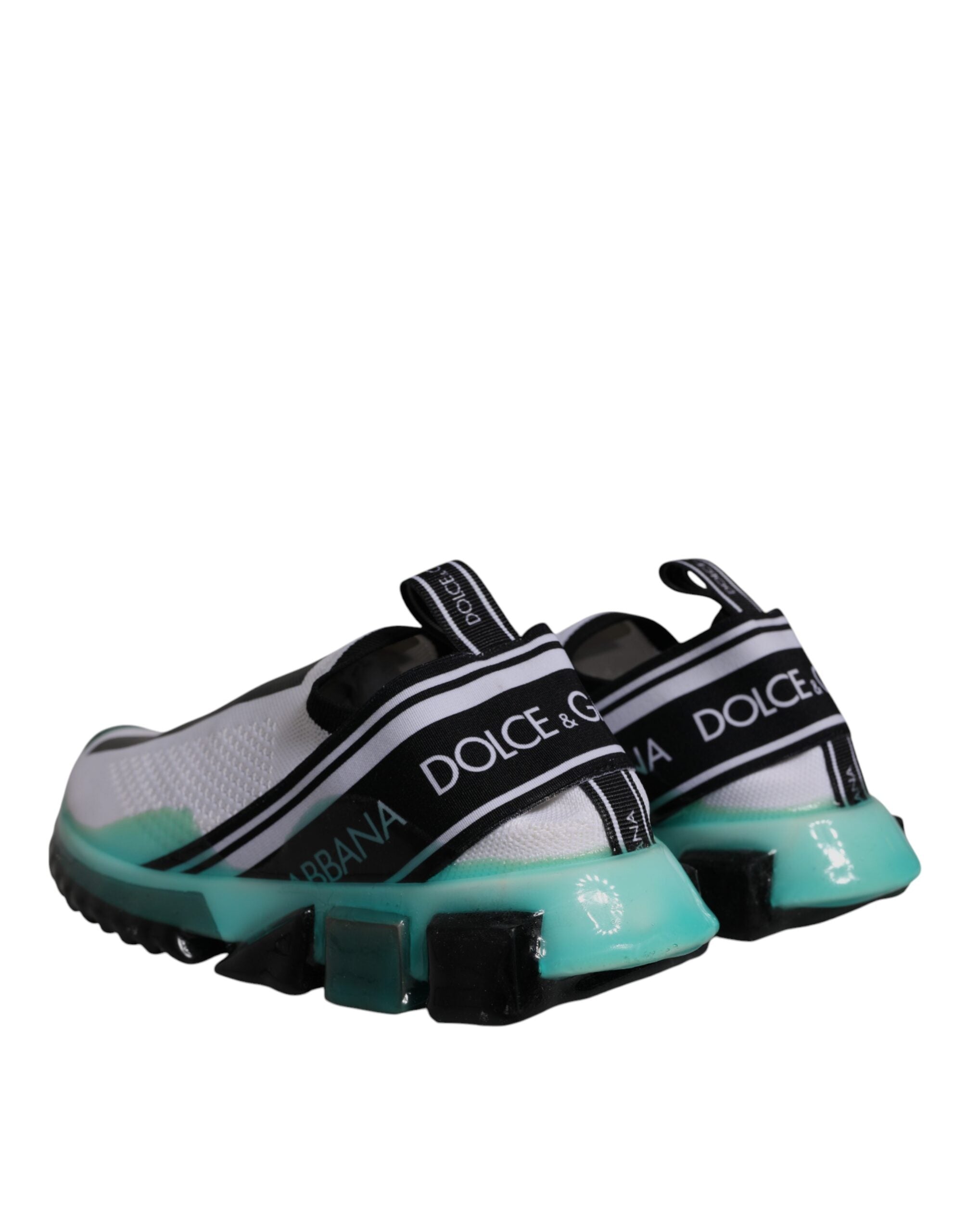 Dolce & Gabbana White Blue Sorrento Slip On Sneakers Shoes -   -  Dolce & Gabbana.