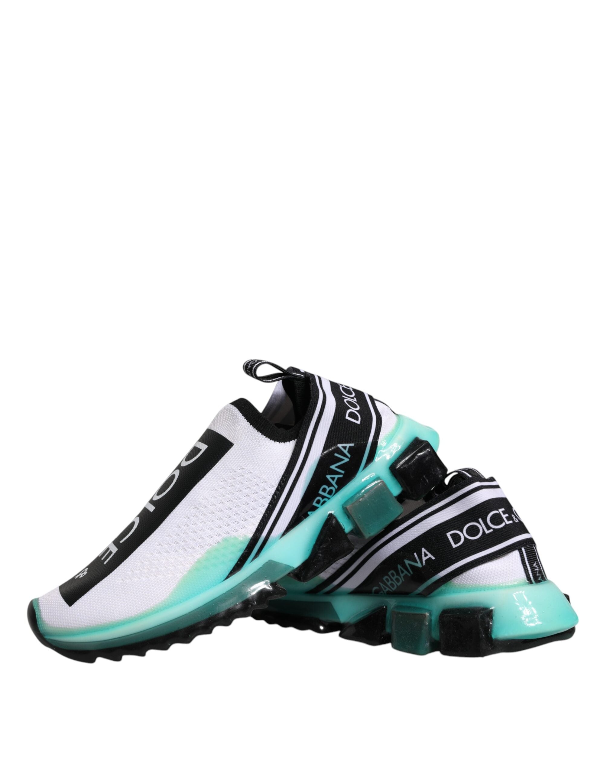 Dolce & Gabbana White Blue Sorrento Slip On Sneakers Shoes -   -  Dolce & Gabbana.