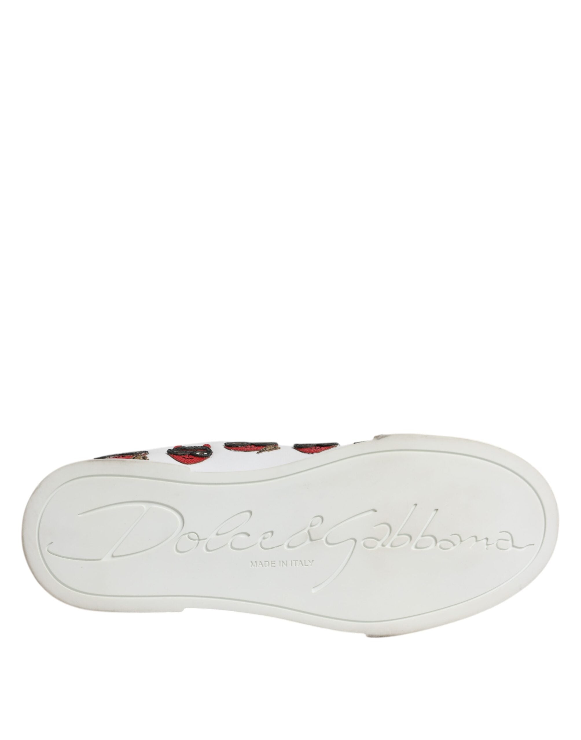 Dolce & Gabbana White Devil Face Portofino Sneakers Shoes -   -  Dolce & Gabbana.