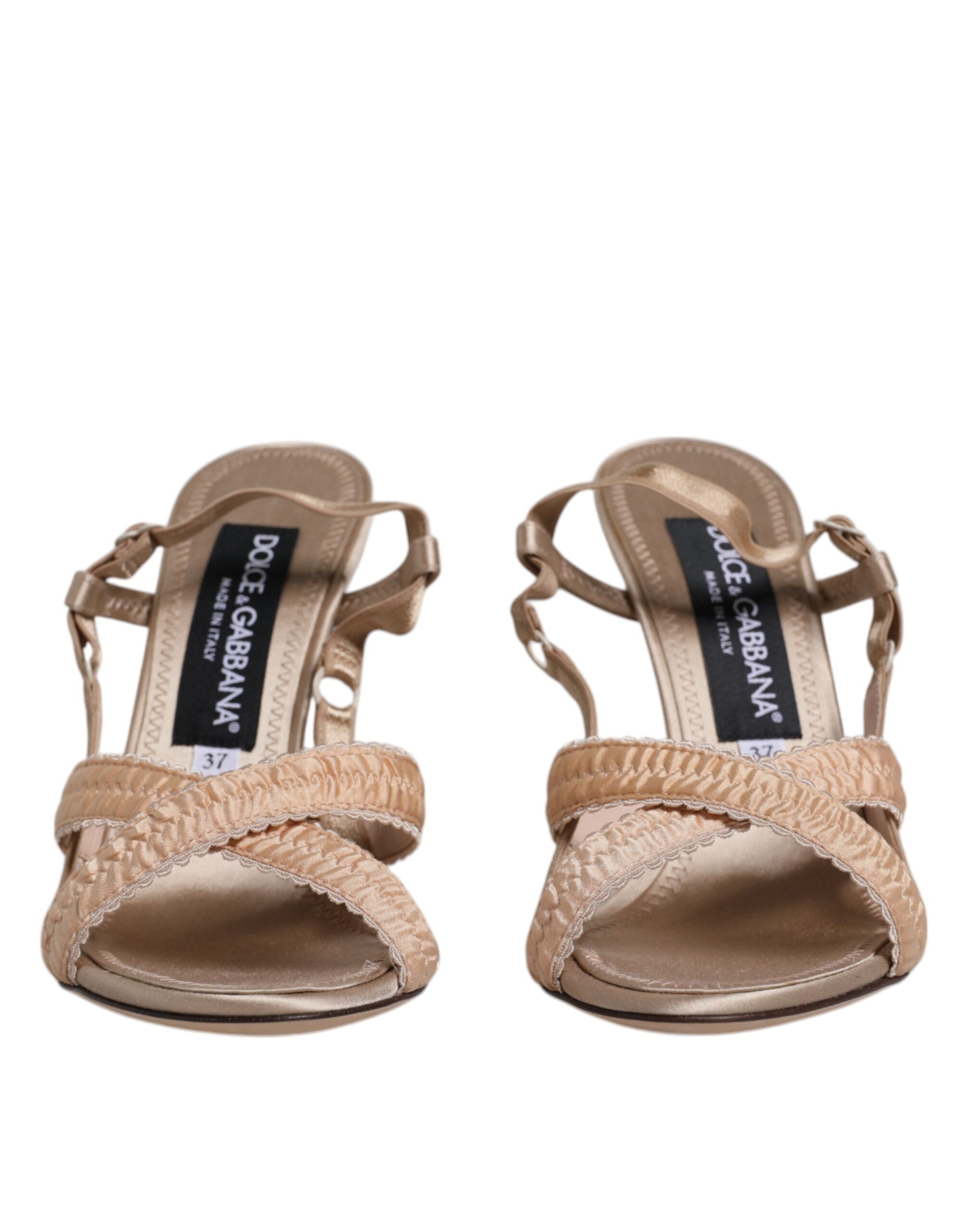 Dolce & Gabbana Beige Keira Slingback Heels Sandals Shoes -   -  Dolce & Gabbana.