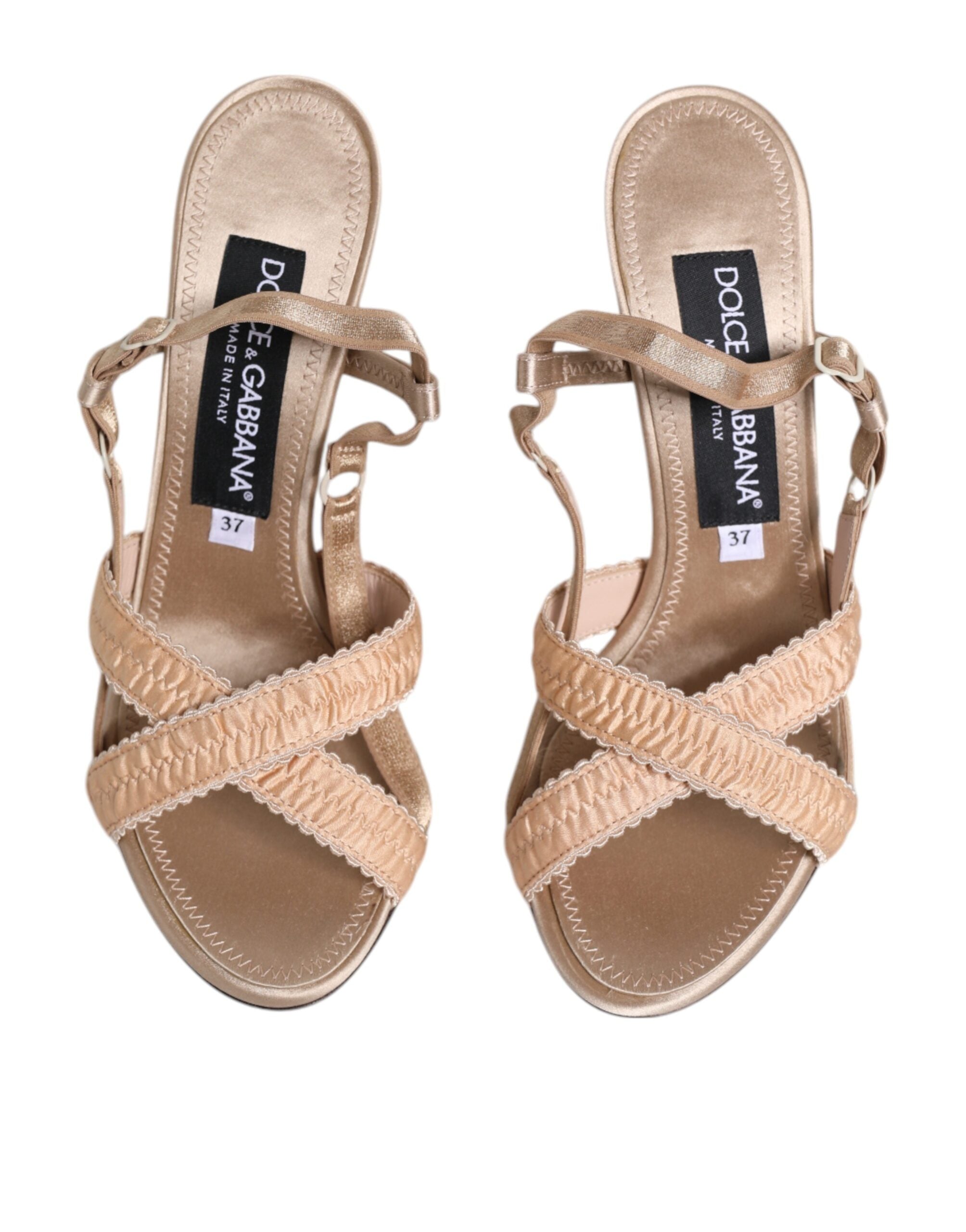 Dolce & Gabbana Beige Keira Slingback Heels Sandals Shoes -   -  Dolce & Gabbana.