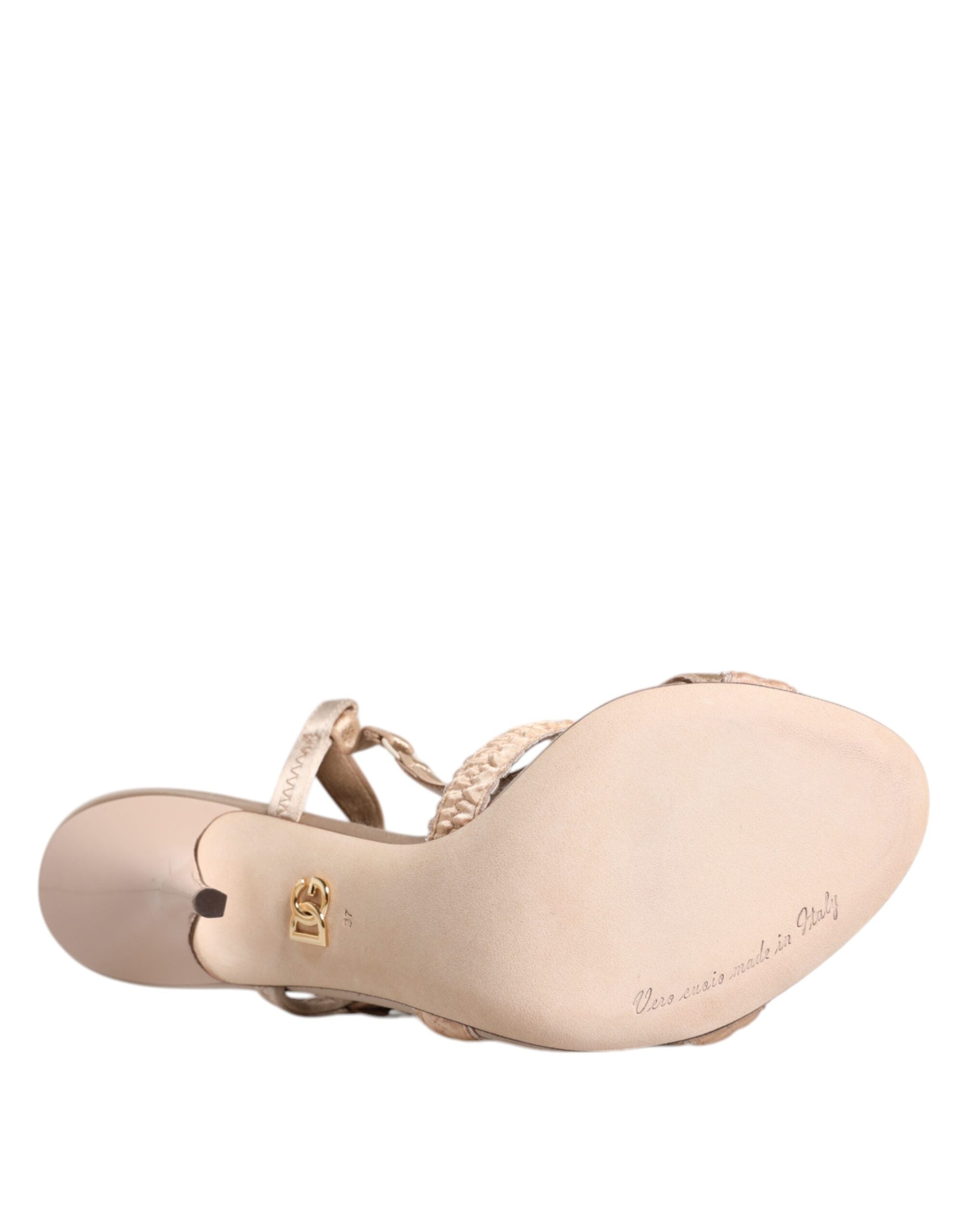 Dolce & Gabbana Beige Keira Slingback Heels Sandals Shoes -   -  Dolce & Gabbana.