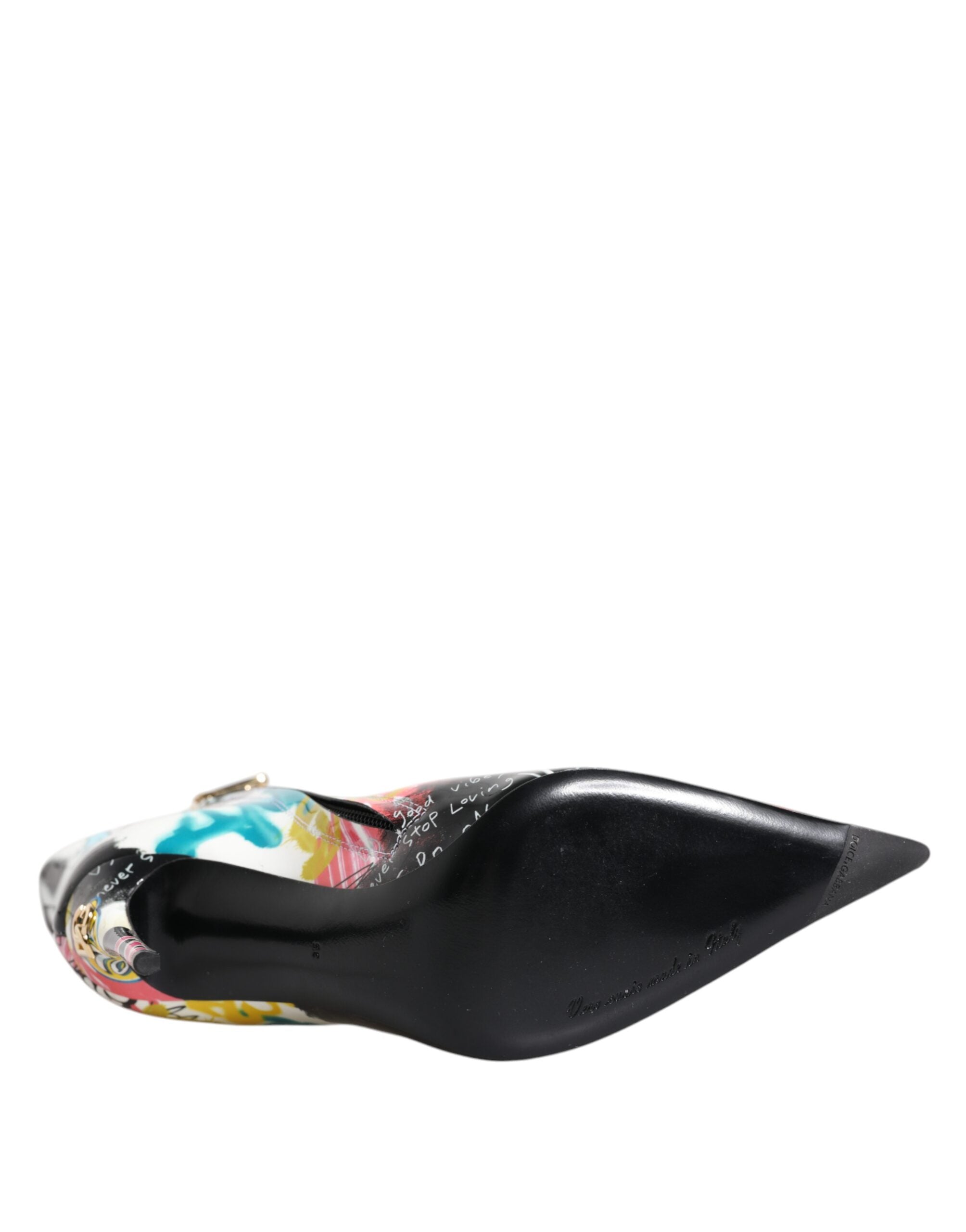 Dolce & Gabbana Multicolor Graffiti Keira Mid Calf Boots Shoes -   -  Dolce & Gabbana.