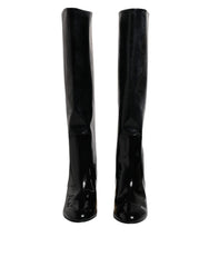 Dolce & Gabbana Black Patent Leather Vally High Boots Shoes -   -  Dolce & Gabbana.