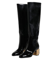 Dolce & Gabbana Black Patent Leather Vally High Boots Shoes -   -  Dolce & Gabbana.