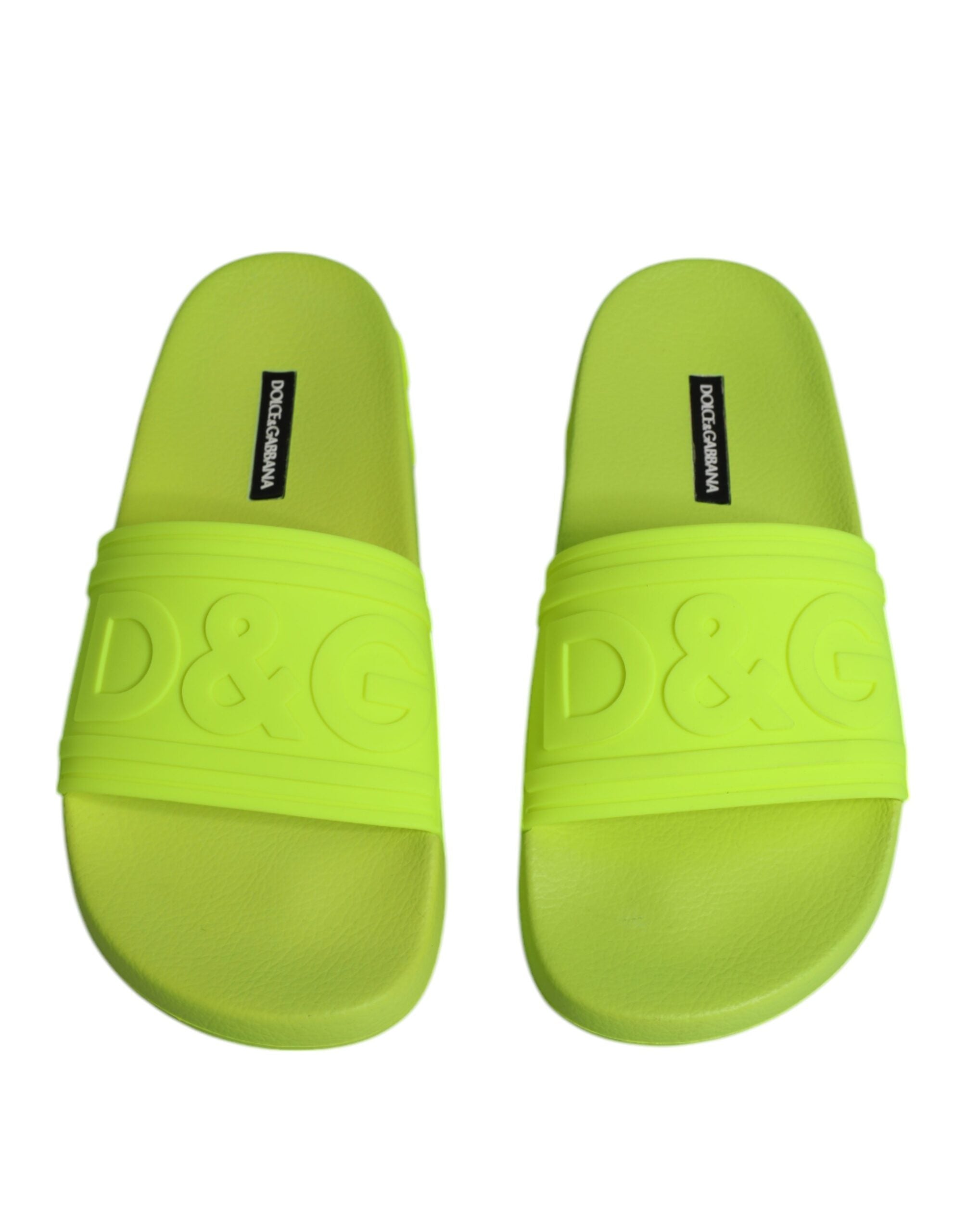 Dolce & Gabbana Green Rubber Slides Sandals Beachwear Shoes -   -  Dolce & Gabbana.