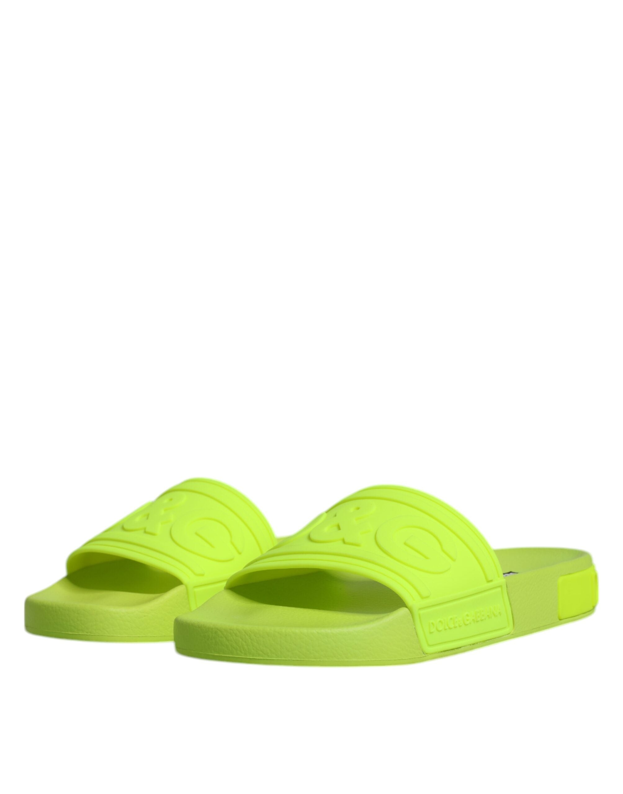 Dolce & Gabbana Green Rubber Slides Sandals Beachwear Shoes -   -  Dolce & Gabbana.