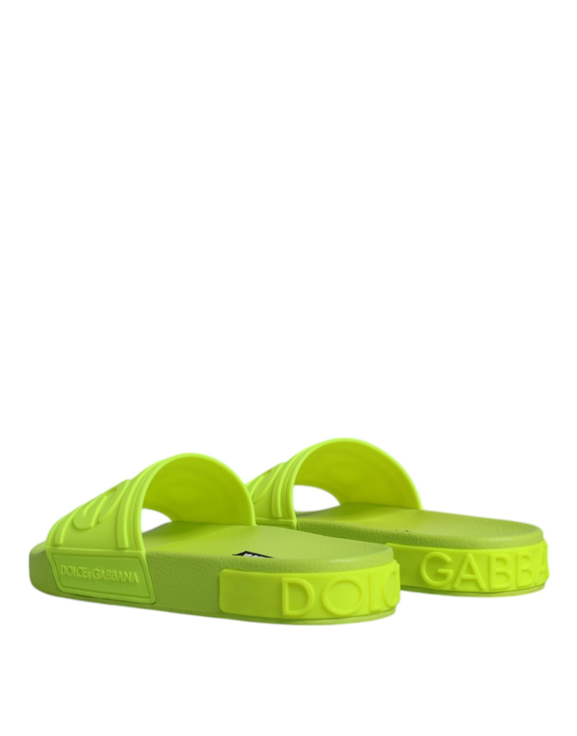 Dolce & Gabbana Green Rubber Slides Sandals Beachwear Shoes -   -  Dolce & Gabbana.