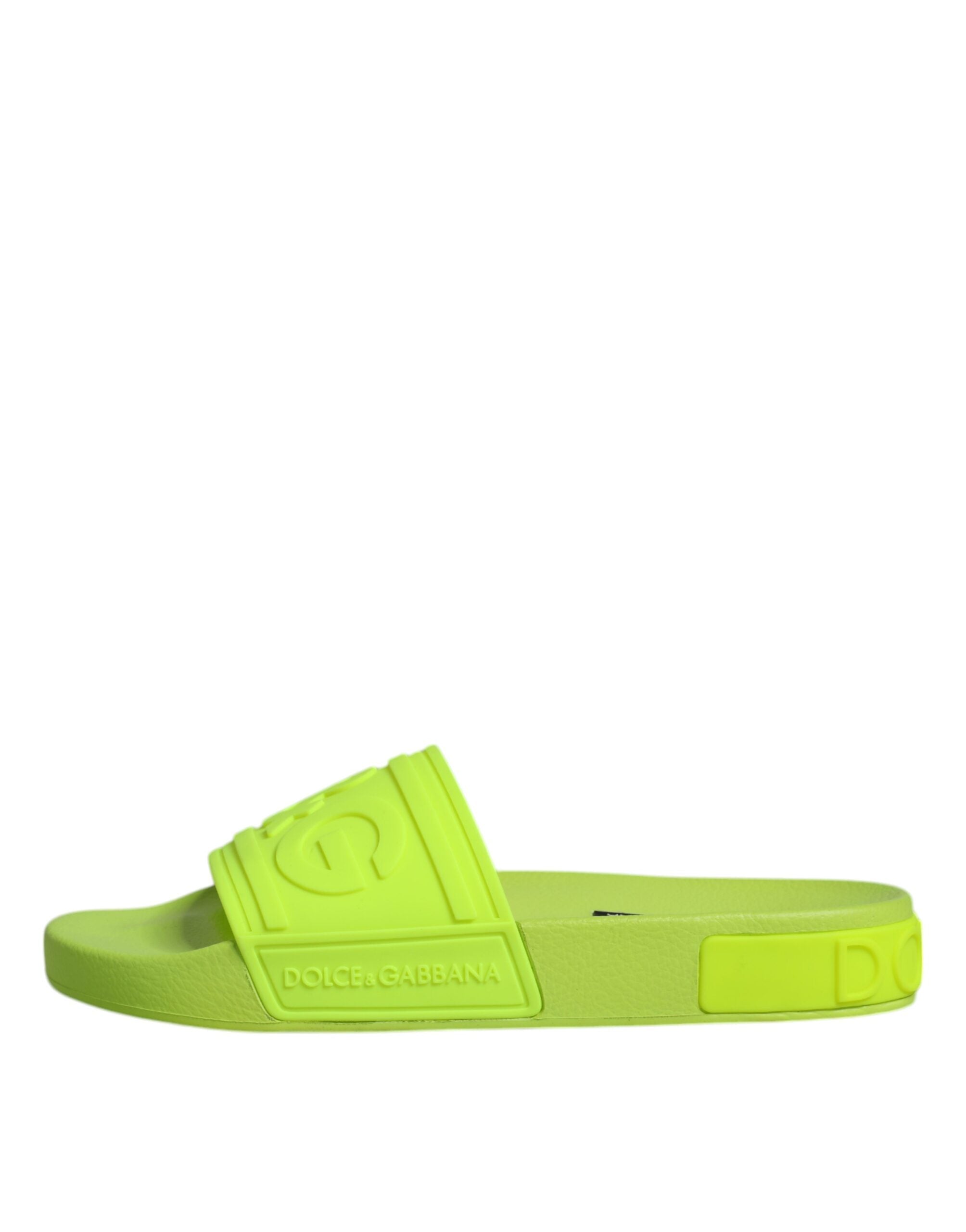 Dolce & Gabbana Green Rubber Slides Sandals Beachwear Shoes -   -  Dolce & Gabbana.