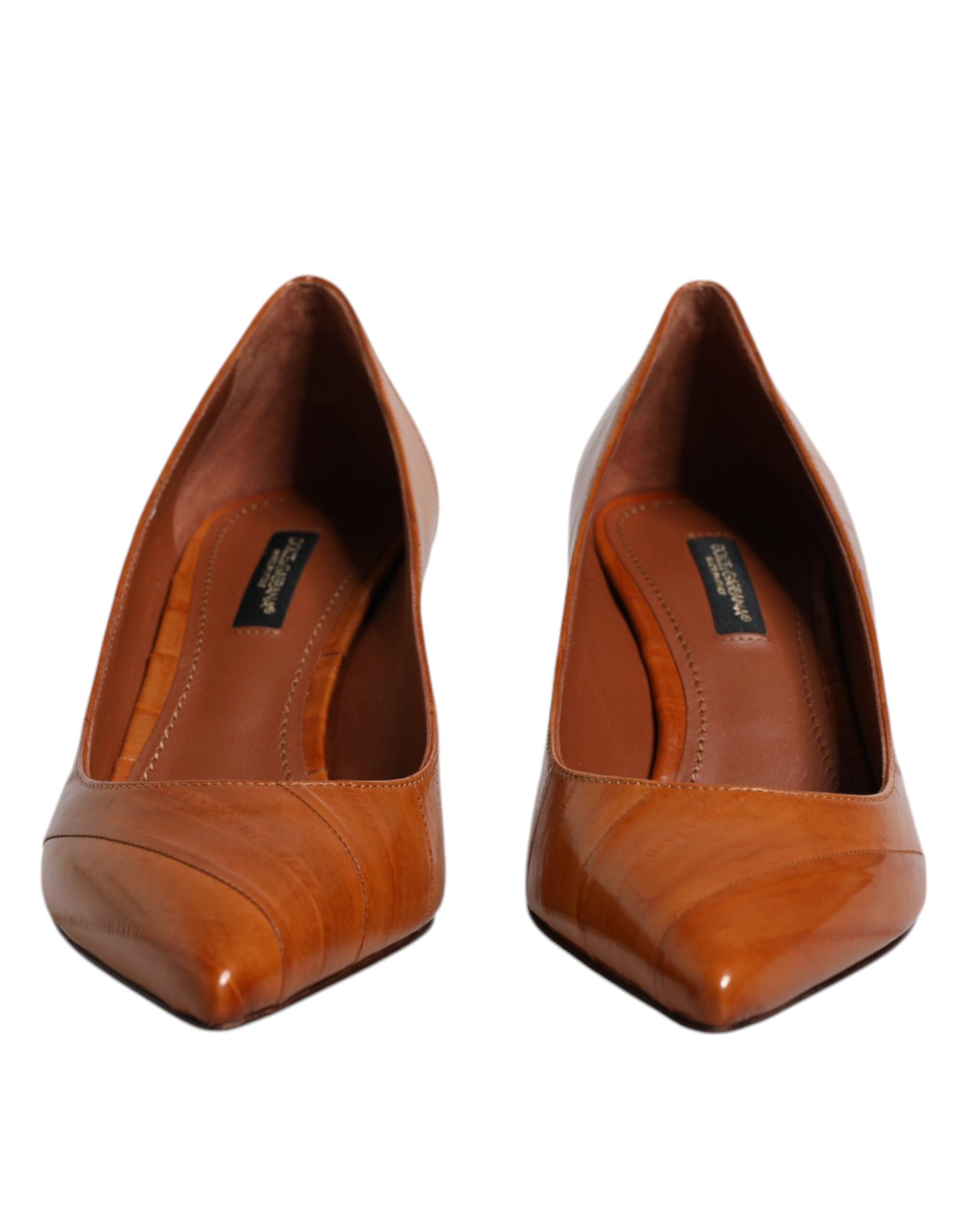 Dolce & Gabbana Brown Leather Kitten Heels Pumps Shoes -   -  Dolce & Gabbana.