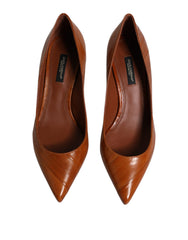 Dolce & Gabbana Brown Leather Kitten Heels Pumps Shoes -   -  Dolce & Gabbana.