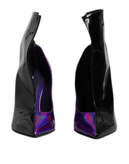 Dolce & Gabbana Purple Black Pointed Ankle Boots Shoes -   -  Dolce & Gabbana.