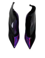 Dolce & Gabbana Purple Black Pointed Ankle Boots Shoes -   -  Dolce & Gabbana.