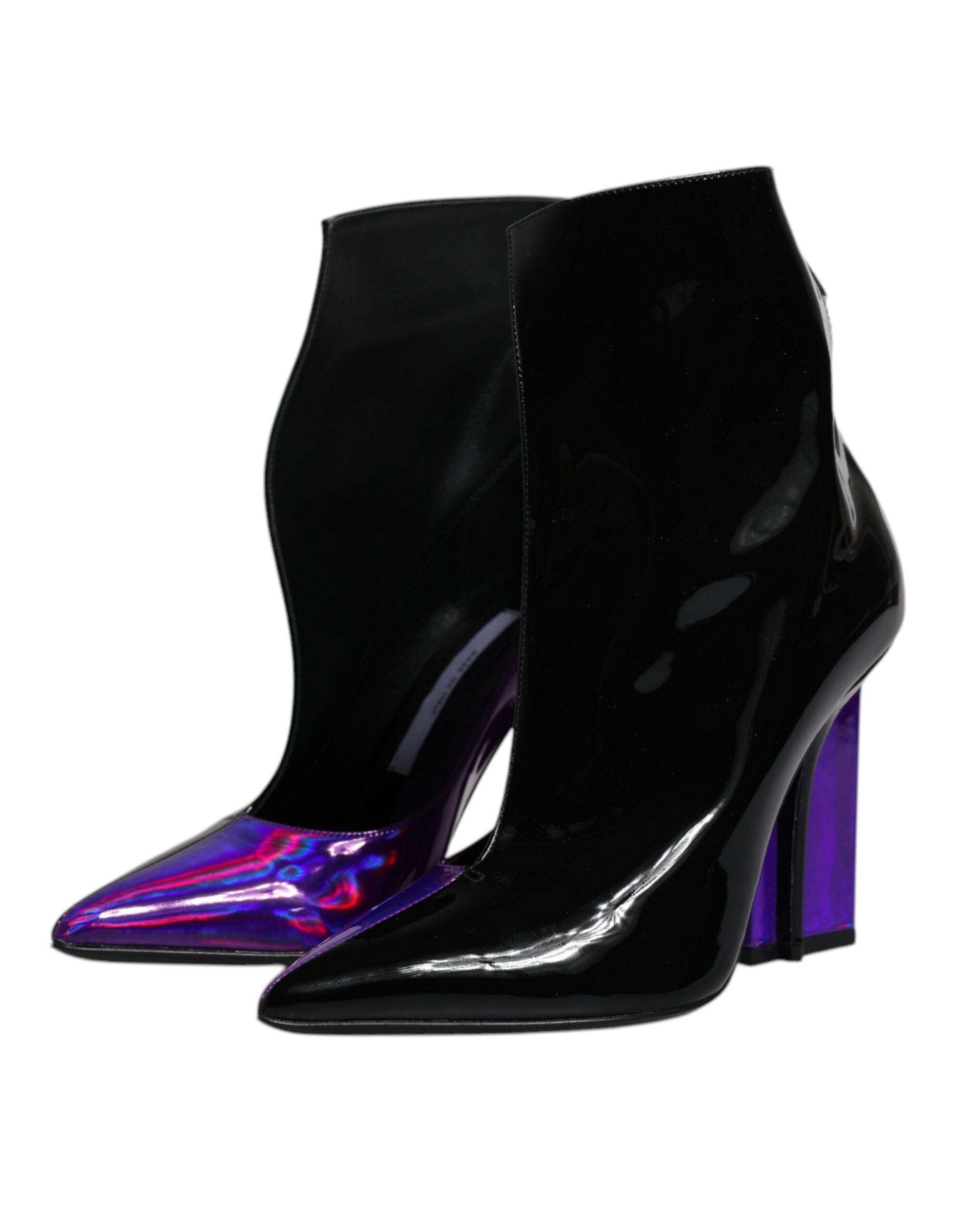 Dolce & Gabbana Purple Black Pointed Ankle Boots Shoes -   -  Dolce & Gabbana.