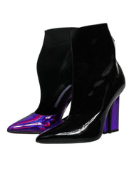 Dolce & Gabbana Purple Black Pointed Ankle Boots Shoes -   -  Dolce & Gabbana.