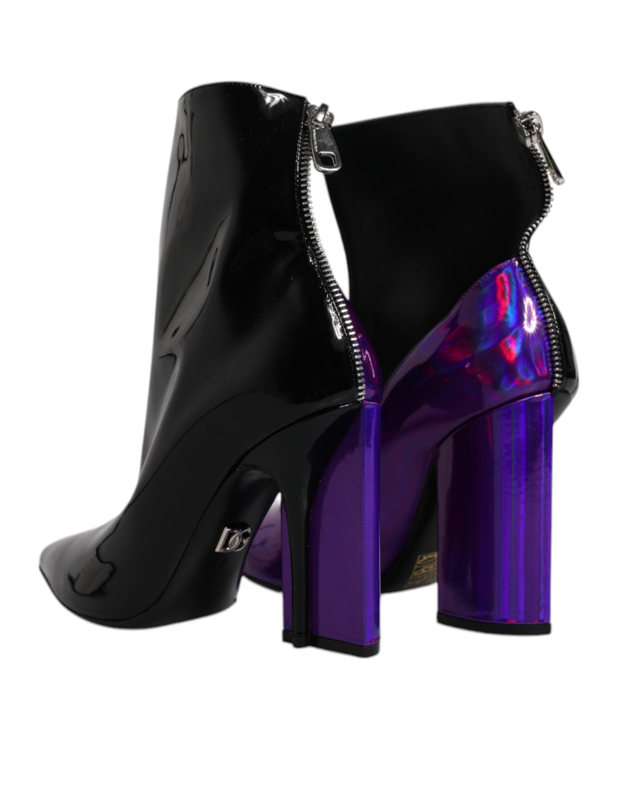Dolce & Gabbana Purple Black Pointed Ankle Boots Shoes -   -  Dolce & Gabbana.