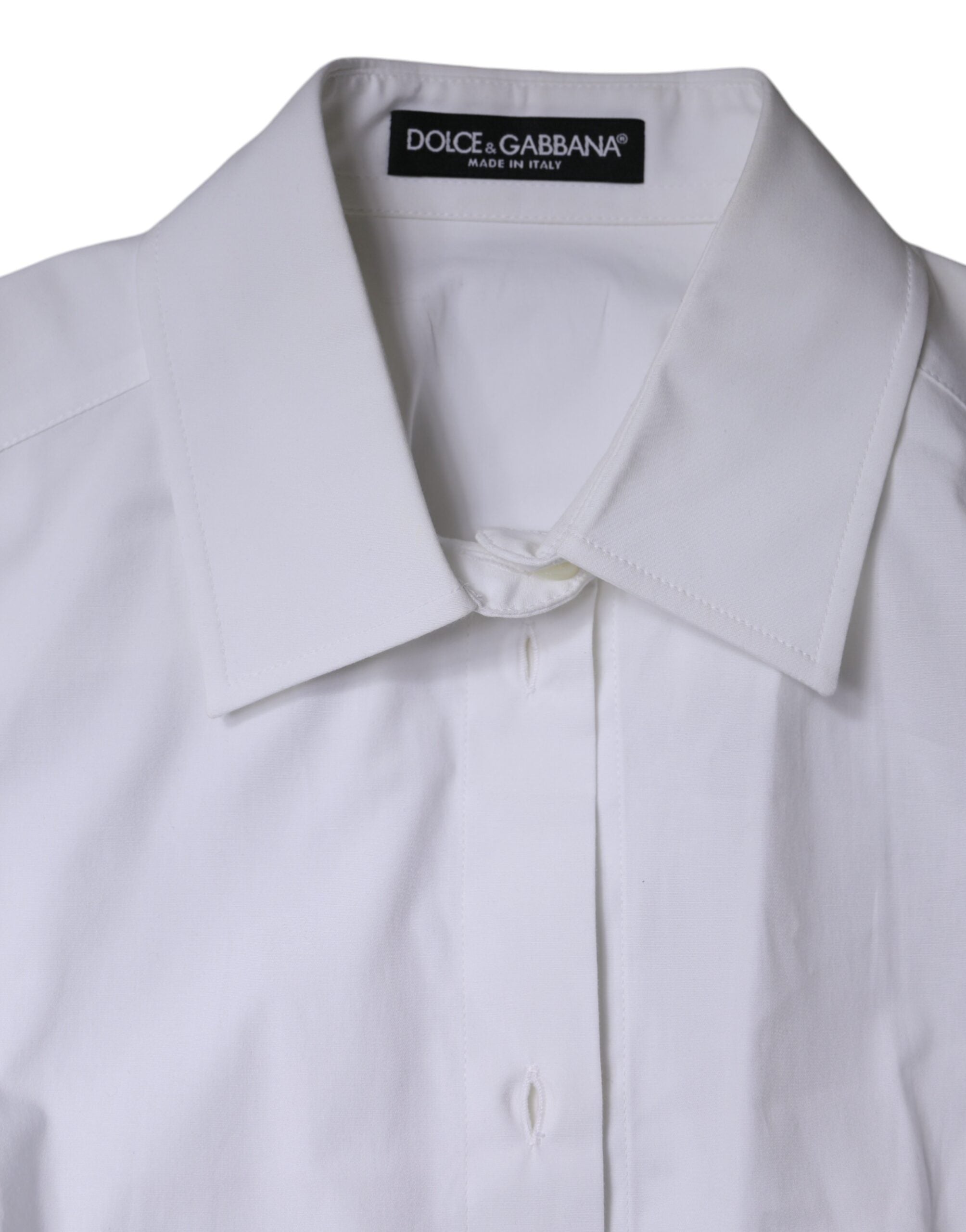Dolce & Gabbana White Cotton Collared Long Sleeves Shirt Top -   -  Dolce & Gabbana.