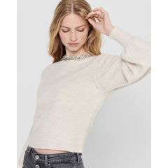 Only Cream Polyester Sweater -   -  Only.