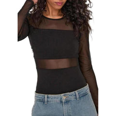 Only Black Cotton Bodysuit -   -  Only.