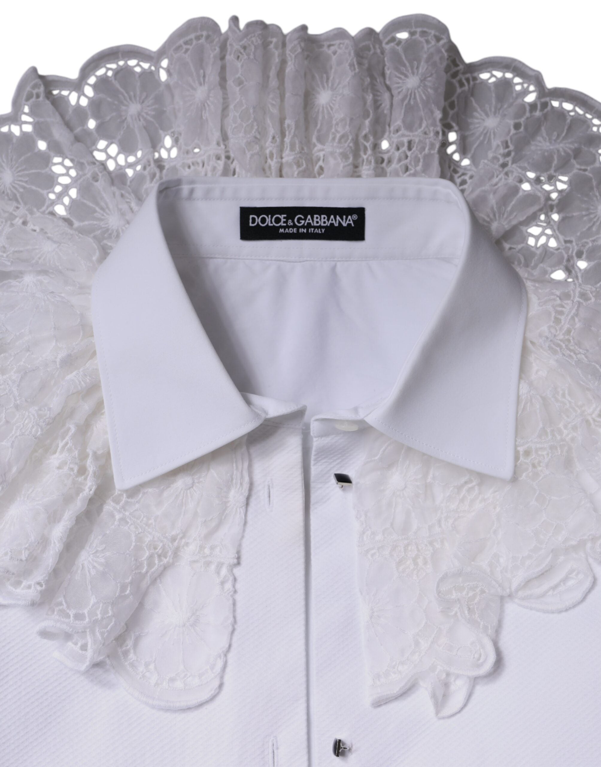 Dolce & Gabbana White Cotton Poplin Shirt Dress Blouse Top -   -  Dolce & Gabbana.