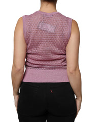 Dolce & Gabbana Pink Mesh See Through Sleeveless Tank Top -   -  Dolce & Gabbana.