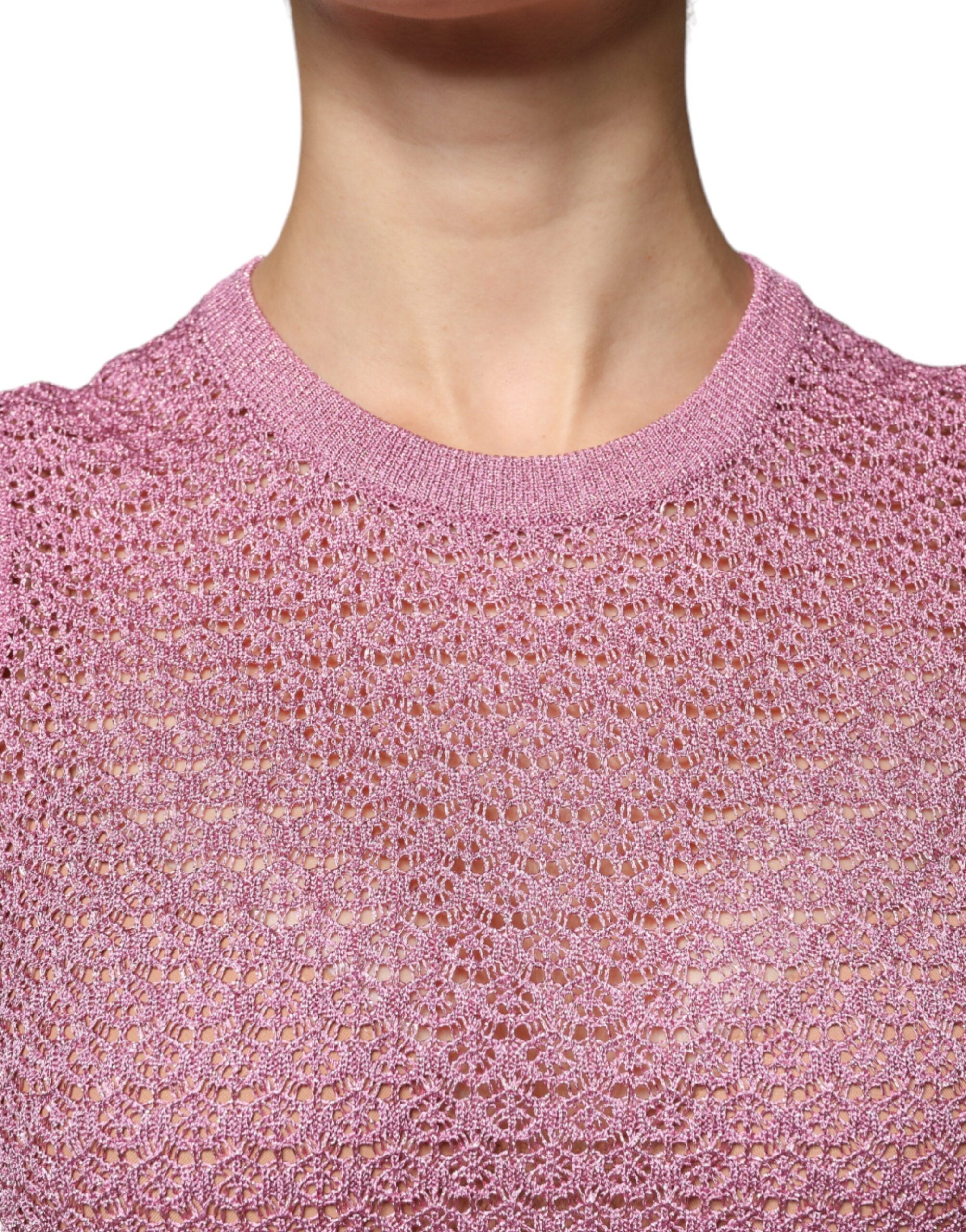 Dolce & Gabbana Pink Mesh See Through Sleeveless Tank Top -   -  Dolce & Gabbana.