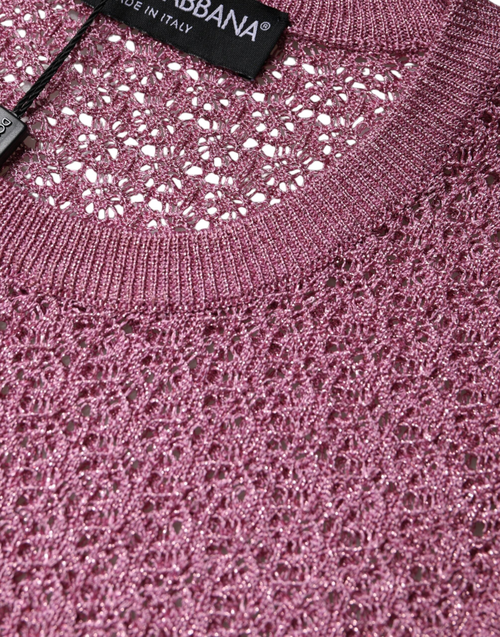 Dolce & Gabbana Pink Mesh See Through Sleeveless Tank Top -   -  Dolce & Gabbana.