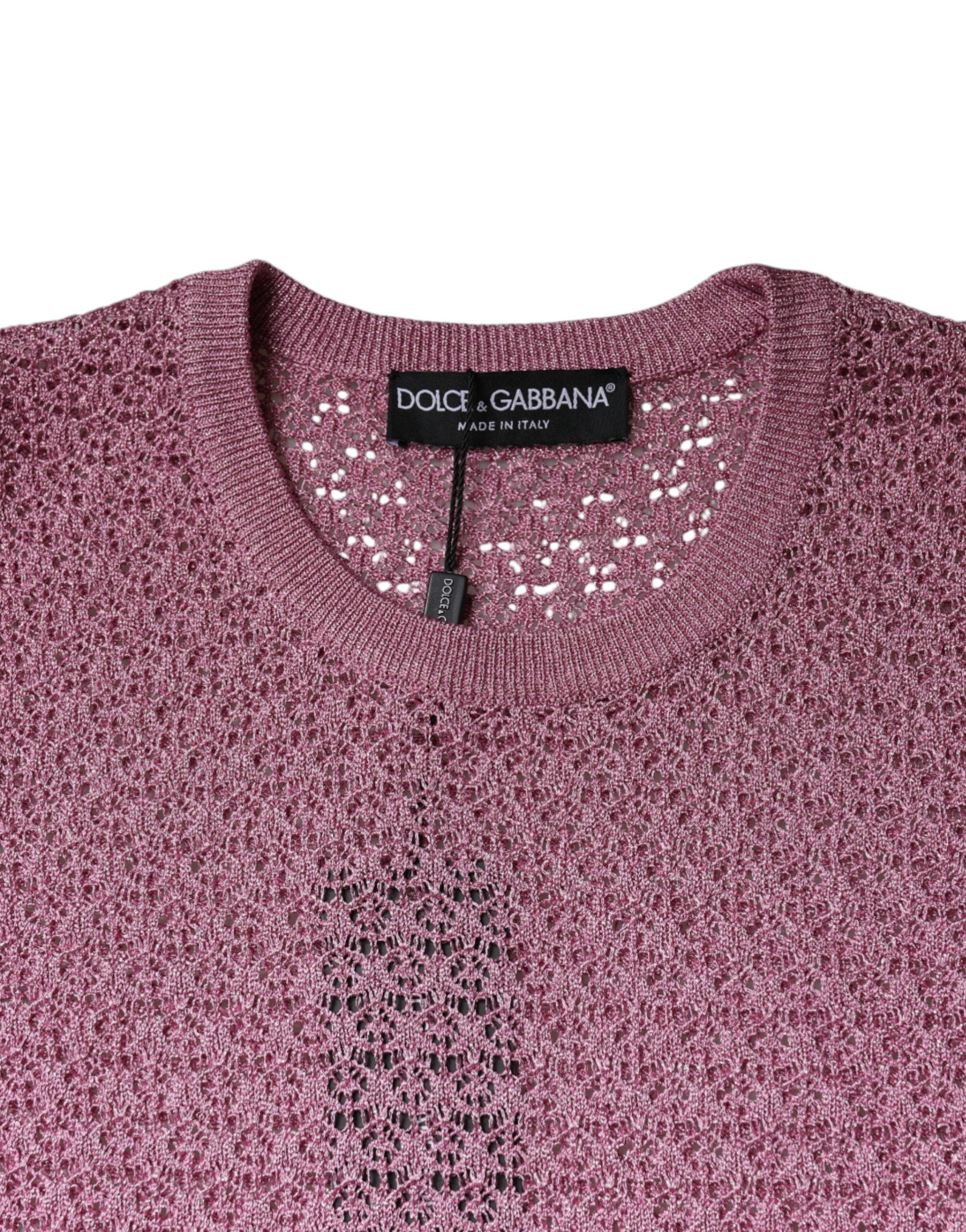 Dolce & Gabbana Pink Mesh See Through Sleeveless Tank Top -   -  Dolce & Gabbana.