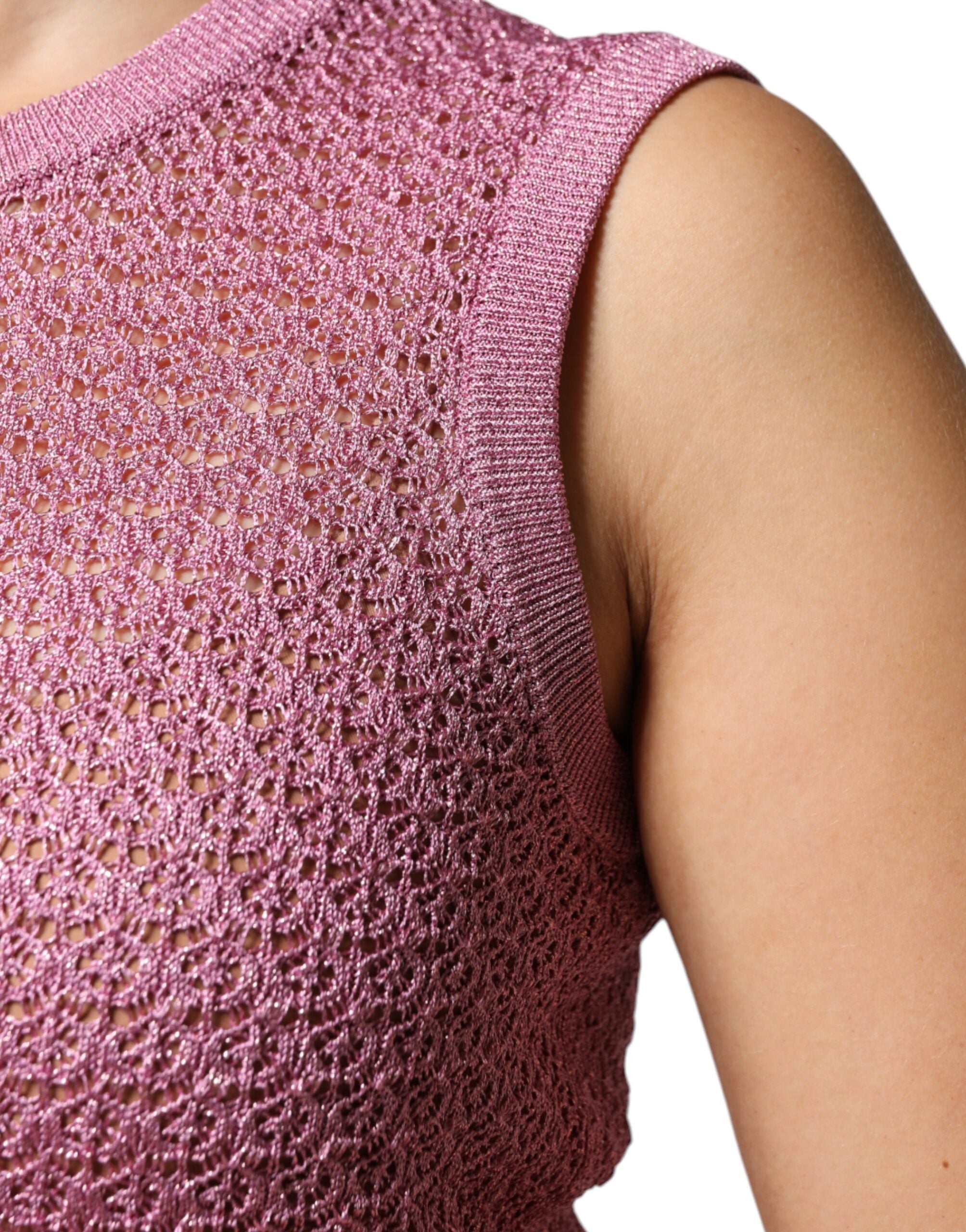 Dolce & Gabbana Pink Mesh See Through Sleeveless Tank Top -   -  Dolce & Gabbana.