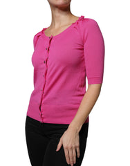 Dolce & Gabbana Pink Wool Button Down Cardigan Sweater -   -  Dolce & Gabbana.