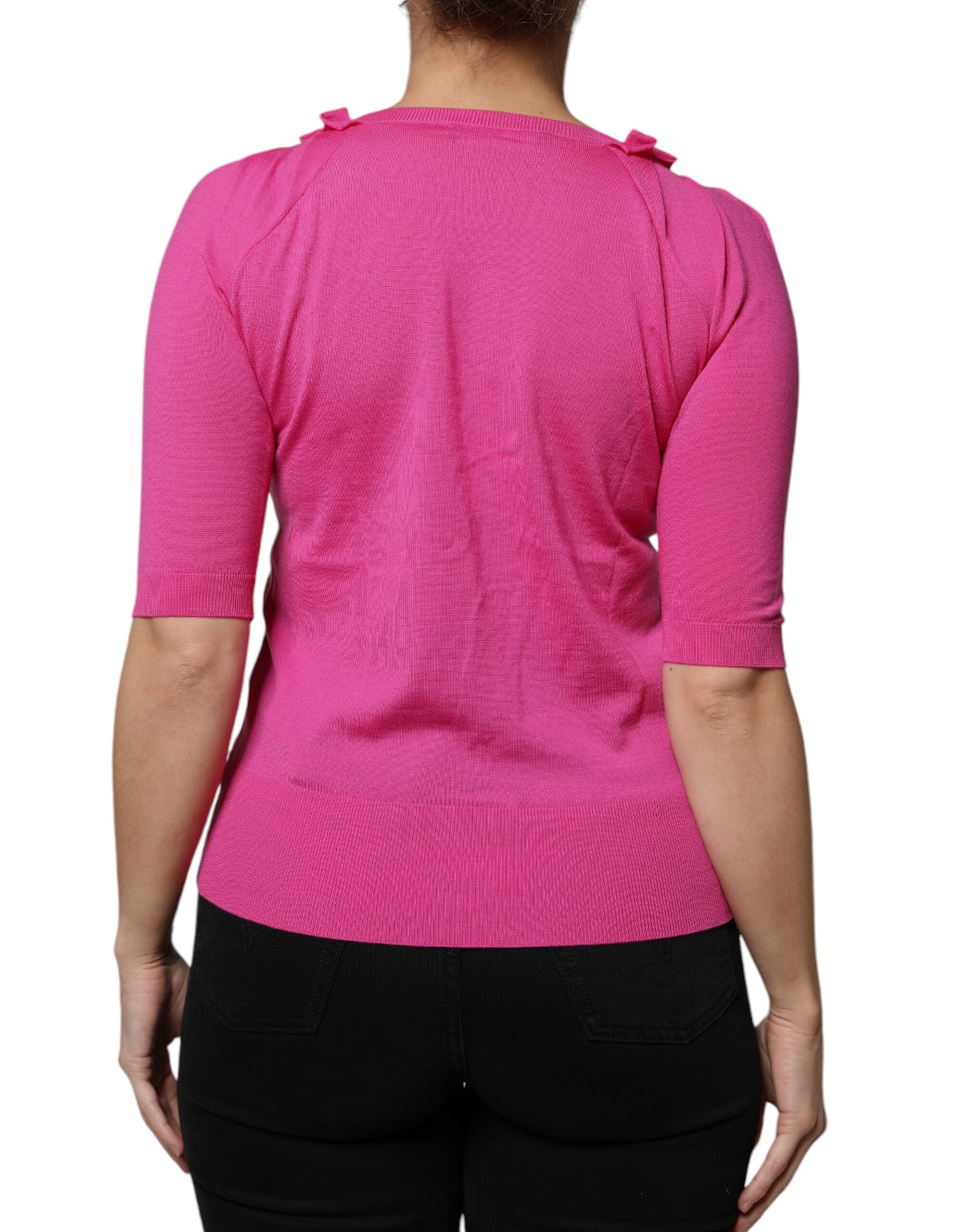Dolce & Gabbana Pink Wool Button Down Cardigan Sweater -   -  Dolce & Gabbana.