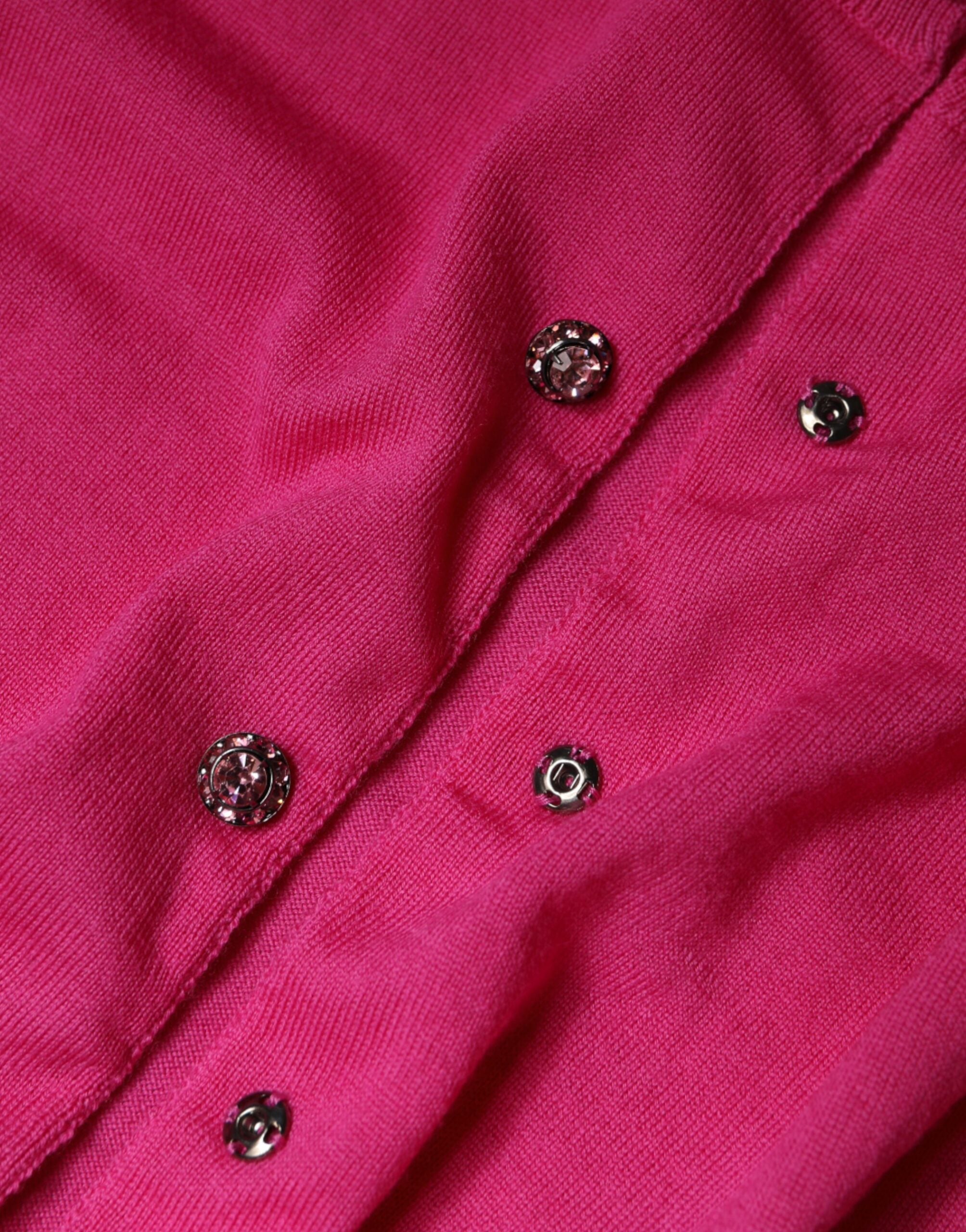 Dolce & Gabbana Pink Wool Button Down Cardigan Sweater -   -  Dolce & Gabbana.