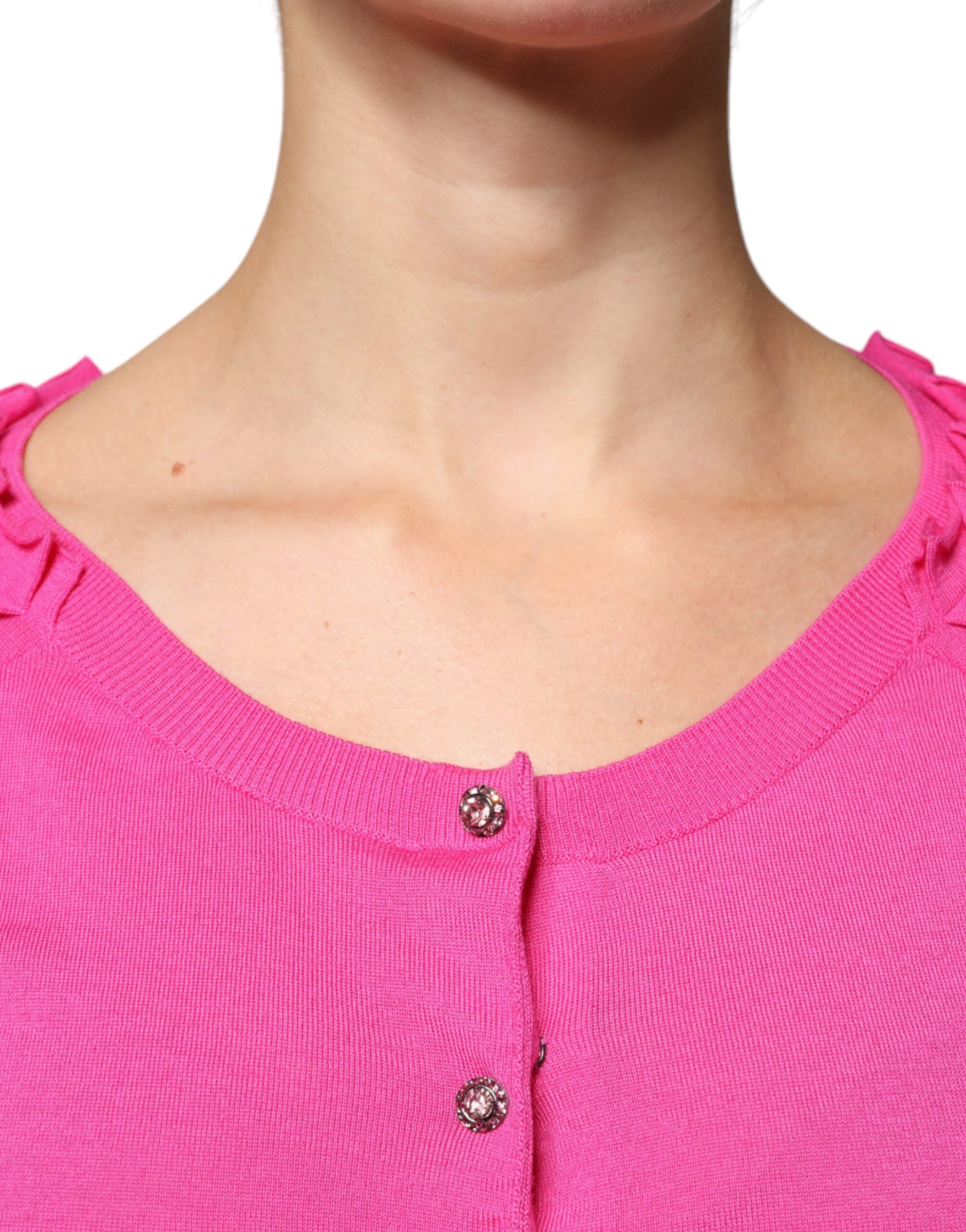Dolce & Gabbana Pink Wool Button Down Cardigan Sweater -   -  Dolce & Gabbana.