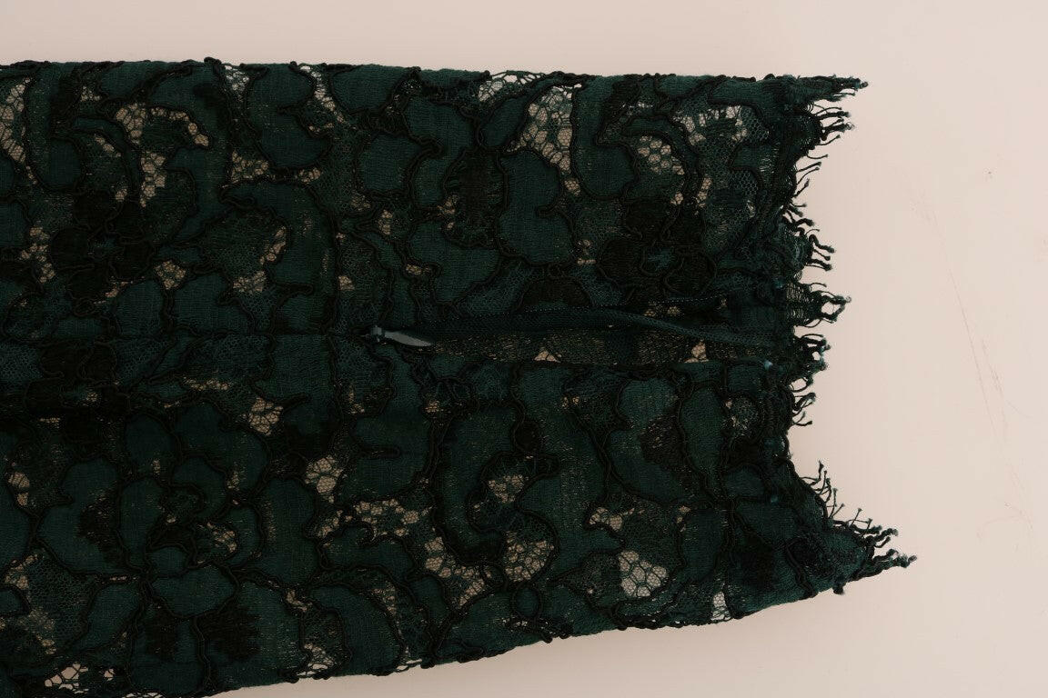 Dolce & Gabbana Green Floral Lace Leggings Pants -   -  Dolce & Gabbana.