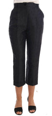 Dolce & Gabbana Black Floral Brocade Capri Pants -   -  Dolce & Gabbana.