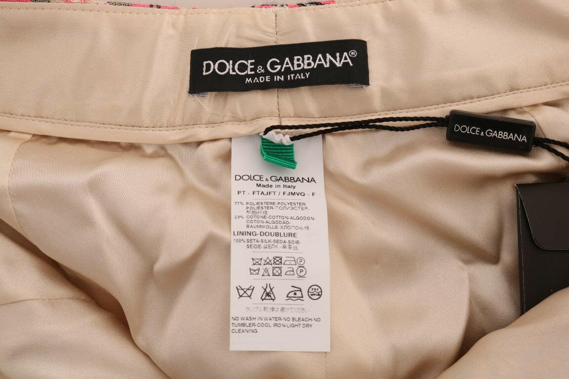 Dolce & Gabbana Pink Floral Brocade Capri Pants -   -  Dolce & Gabbana.