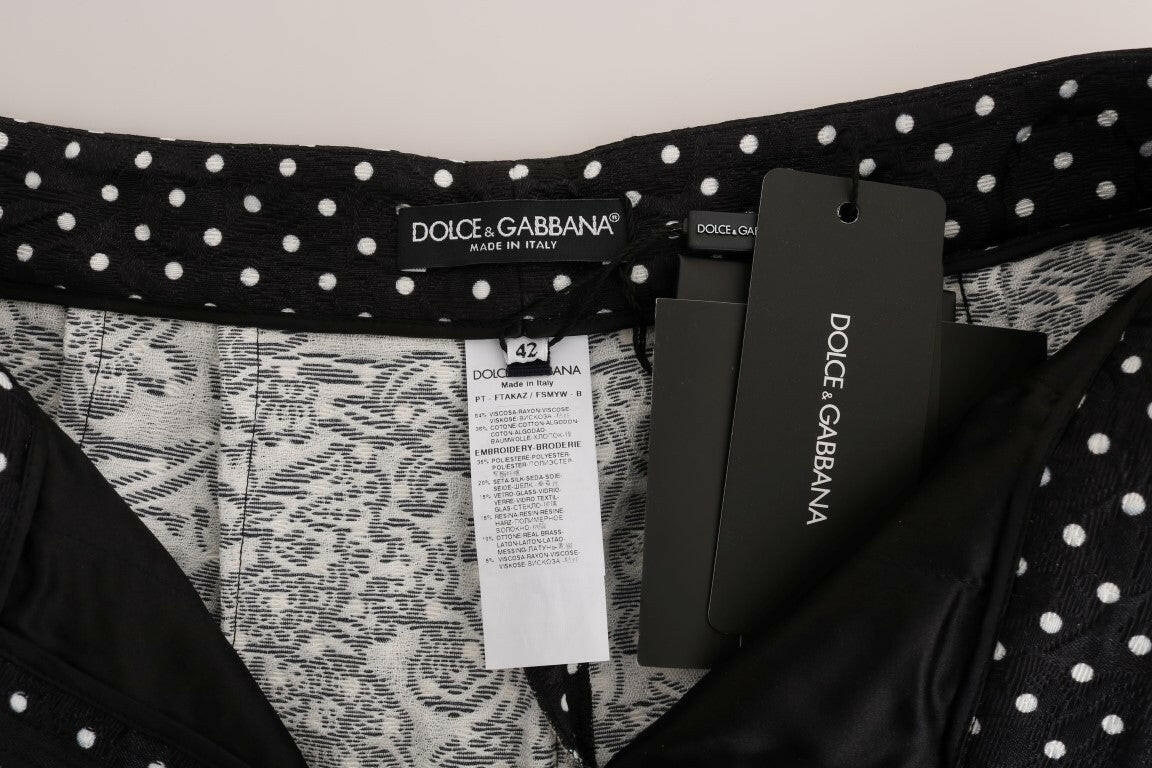 Dolce & Gabbana Black Polka Dot Sicily Crystal Pants -   -  Dolce & Gabbana.