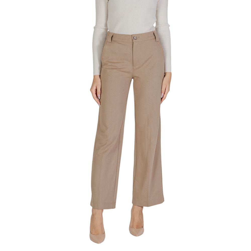 Street One - Elegant Cigarette Cut Tailored Trousers - Beige