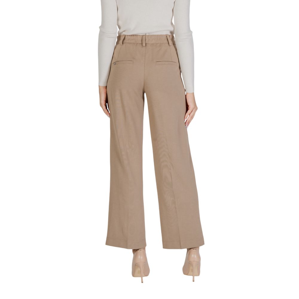Street One - Elegant Cigarette Cut Tailored Trousers - Beige