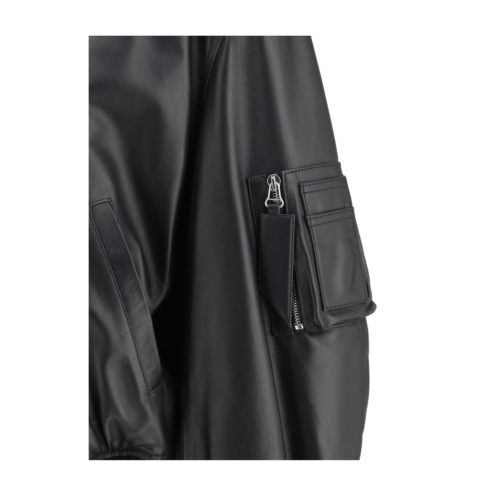 The Attico Leather Anja Bomber Jacket -   -  The Attico.