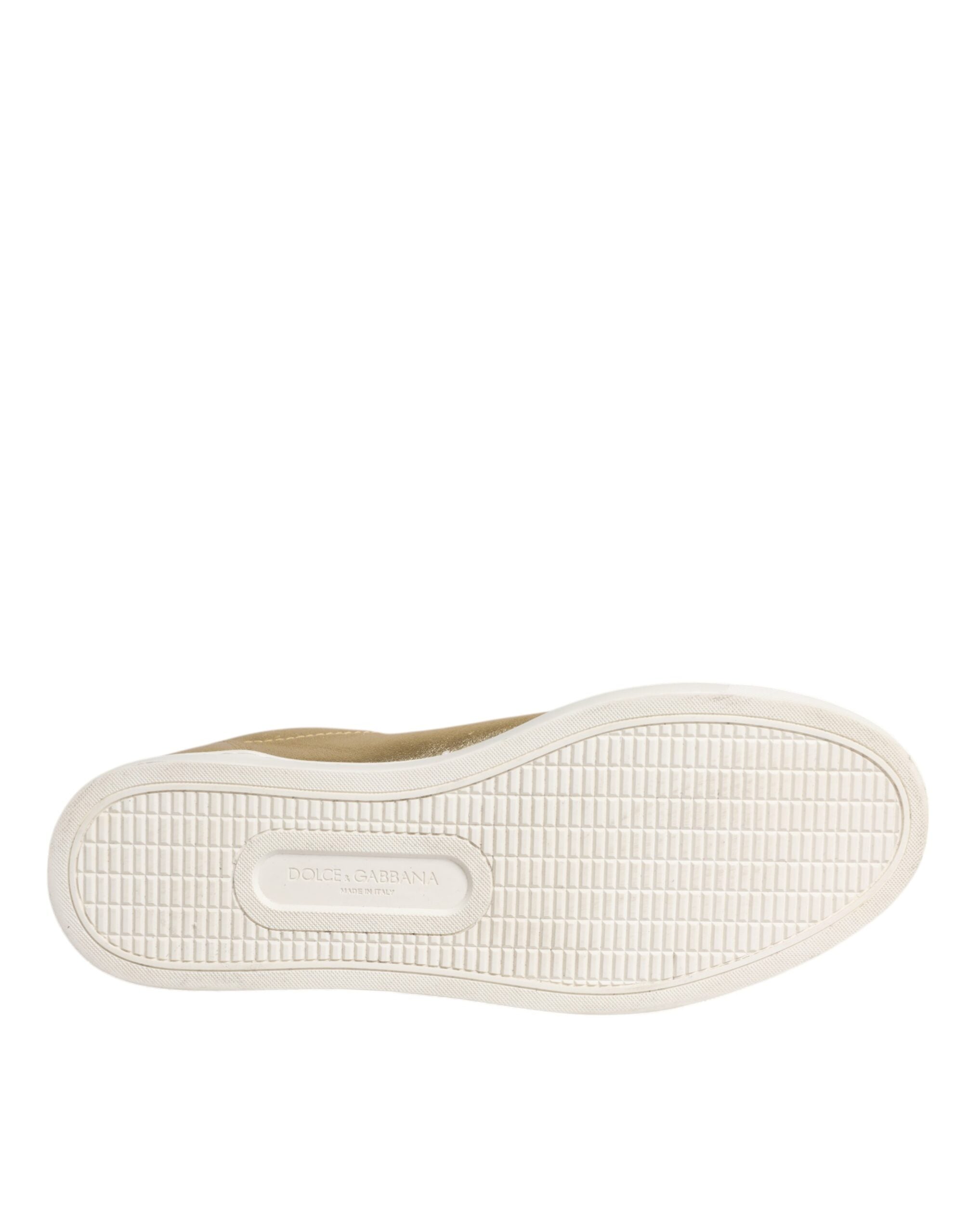Dolce & Gabbana Gold Leather Logo London Men Sneakers Shoes -   -  Dolce & Gabbana.