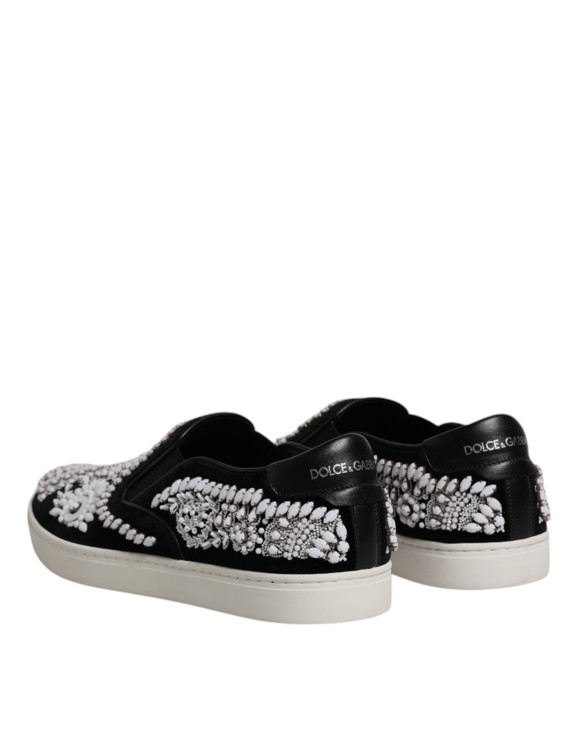 Dolce & Gabbana Black Embellished London Men Slip On Shoes -   -  Dolce & Gabbana.