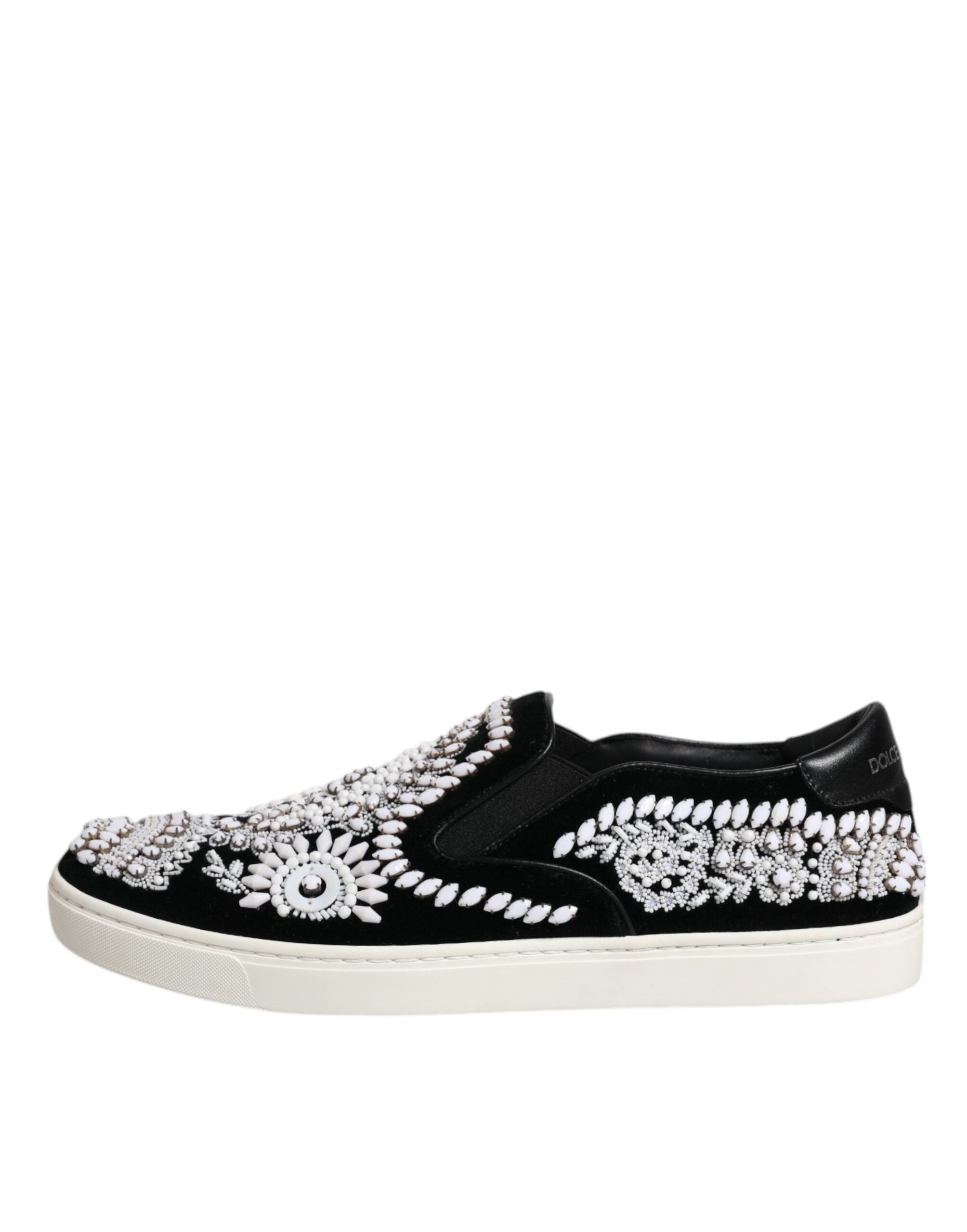 Dolce & Gabbana Black Embellished London Men Slip On Shoes -   -  Dolce & Gabbana.