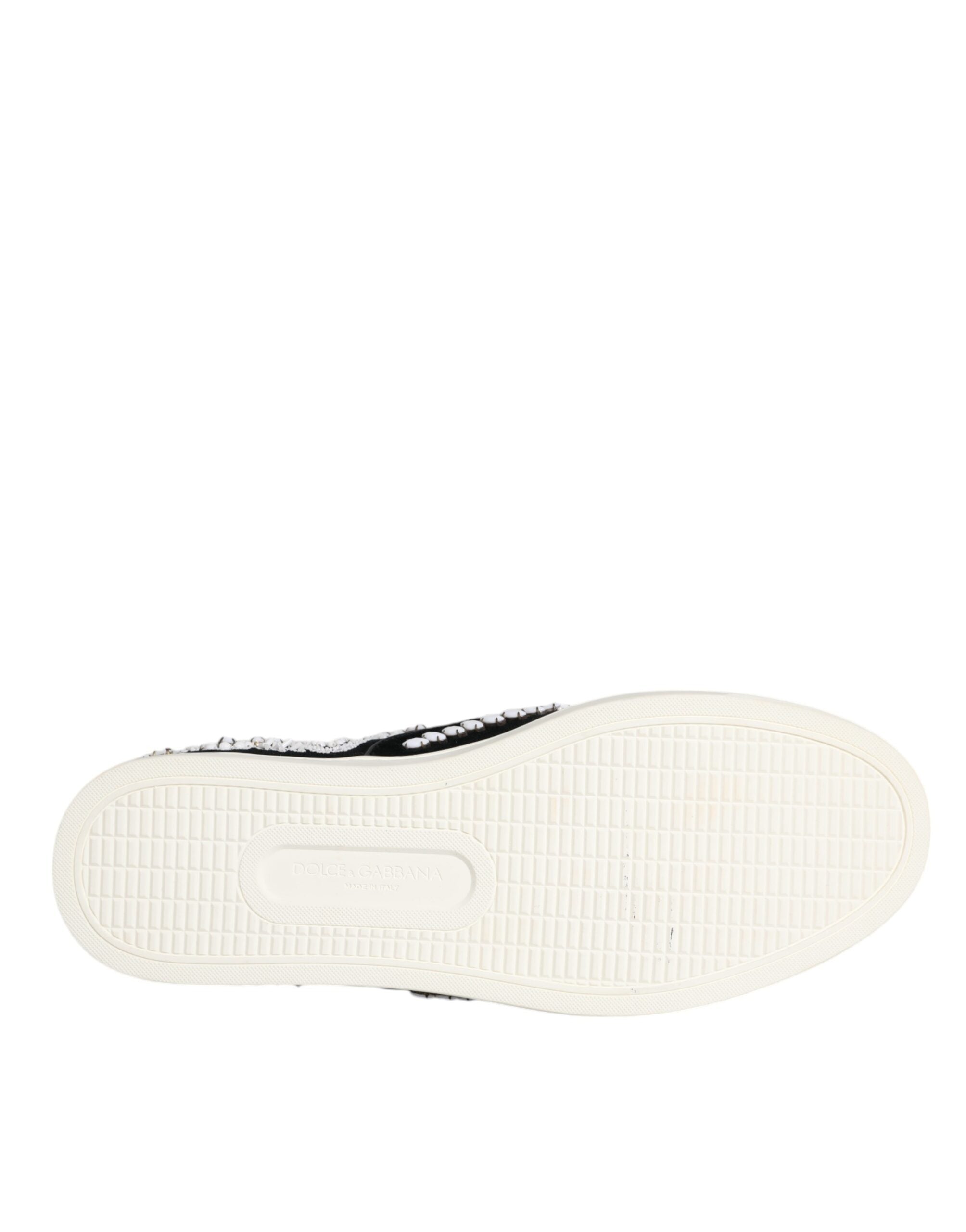Dolce & Gabbana Black Embellished London Men Slip On Shoes -   -  Dolce & Gabbana.