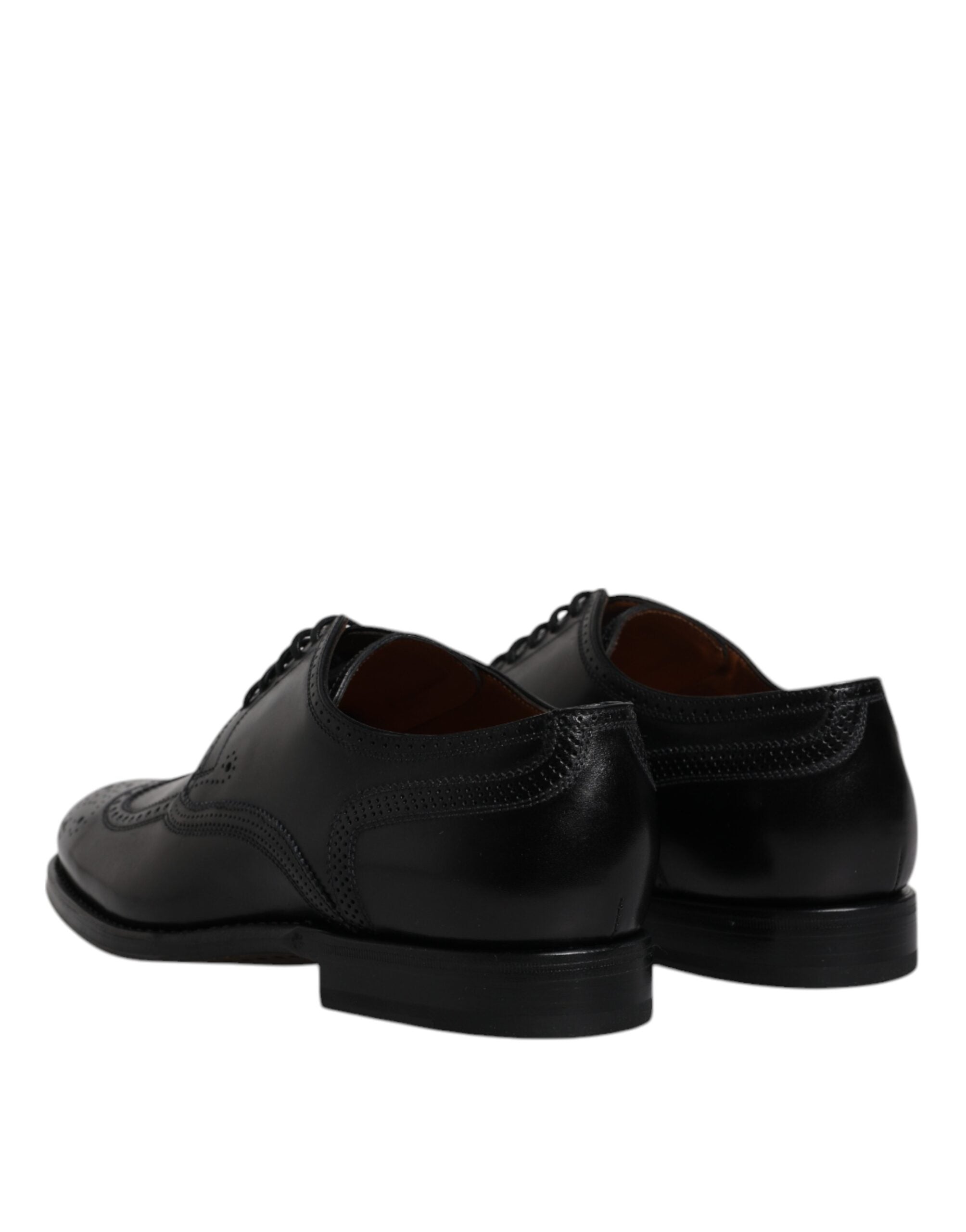 Dolce & Gabbana Black Leather Derby Wingtip Formal Shoes -   -  Dolce & Gabbana.