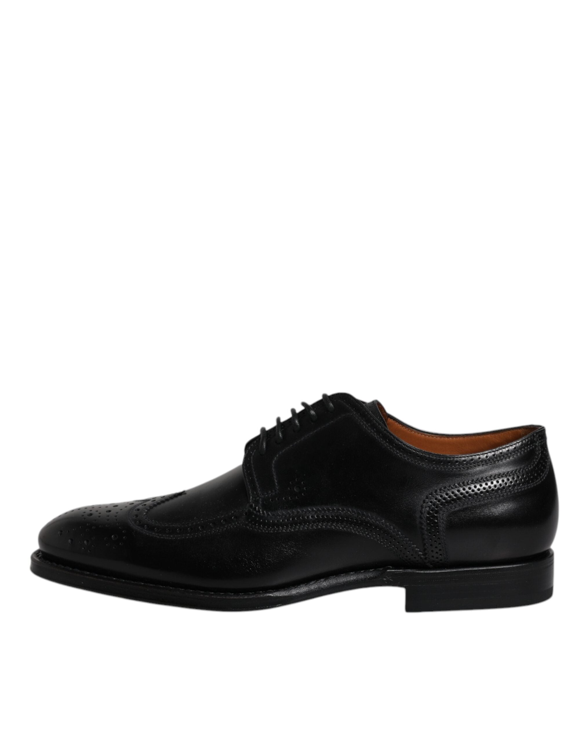 Dolce & Gabbana Black Leather Derby Wingtip Formal Shoes -   -  Dolce & Gabbana.