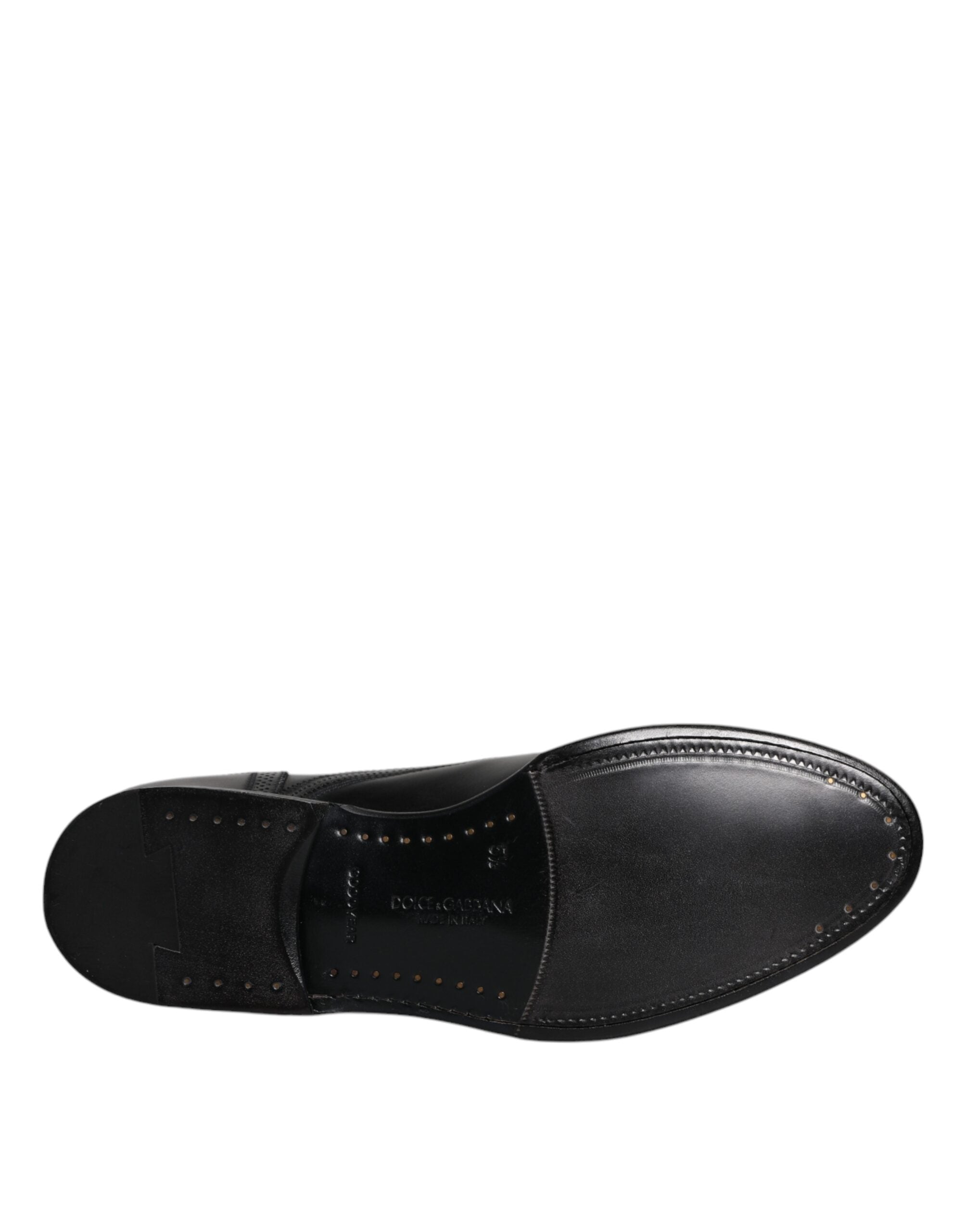 Dolce & Gabbana Black Leather Derby Wingtip Formal Shoes -   -  Dolce & Gabbana.