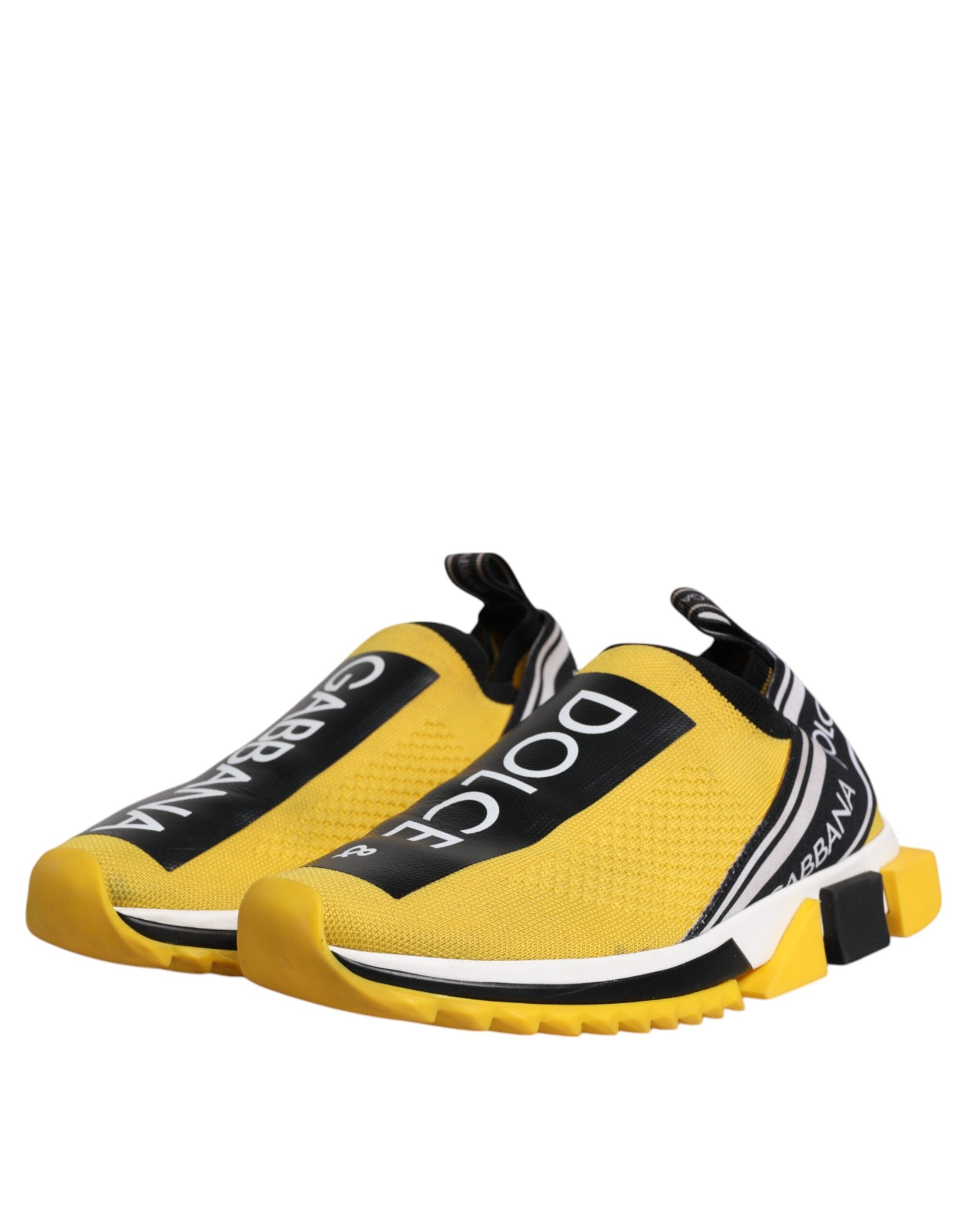 Dolce & Gabbana Yellow Black Slip On Sorrento Sneaker Shoes -   -  Dolce & Gabbana.