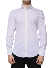Dolce & Gabbana White Cotton Blend Men MARTINI Dress Shirt -   -  Dolce & Gabbana.