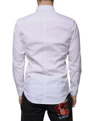 Dolce & Gabbana White Cotton Blend Men MARTINI Dress Shirt -   -  Dolce & Gabbana.